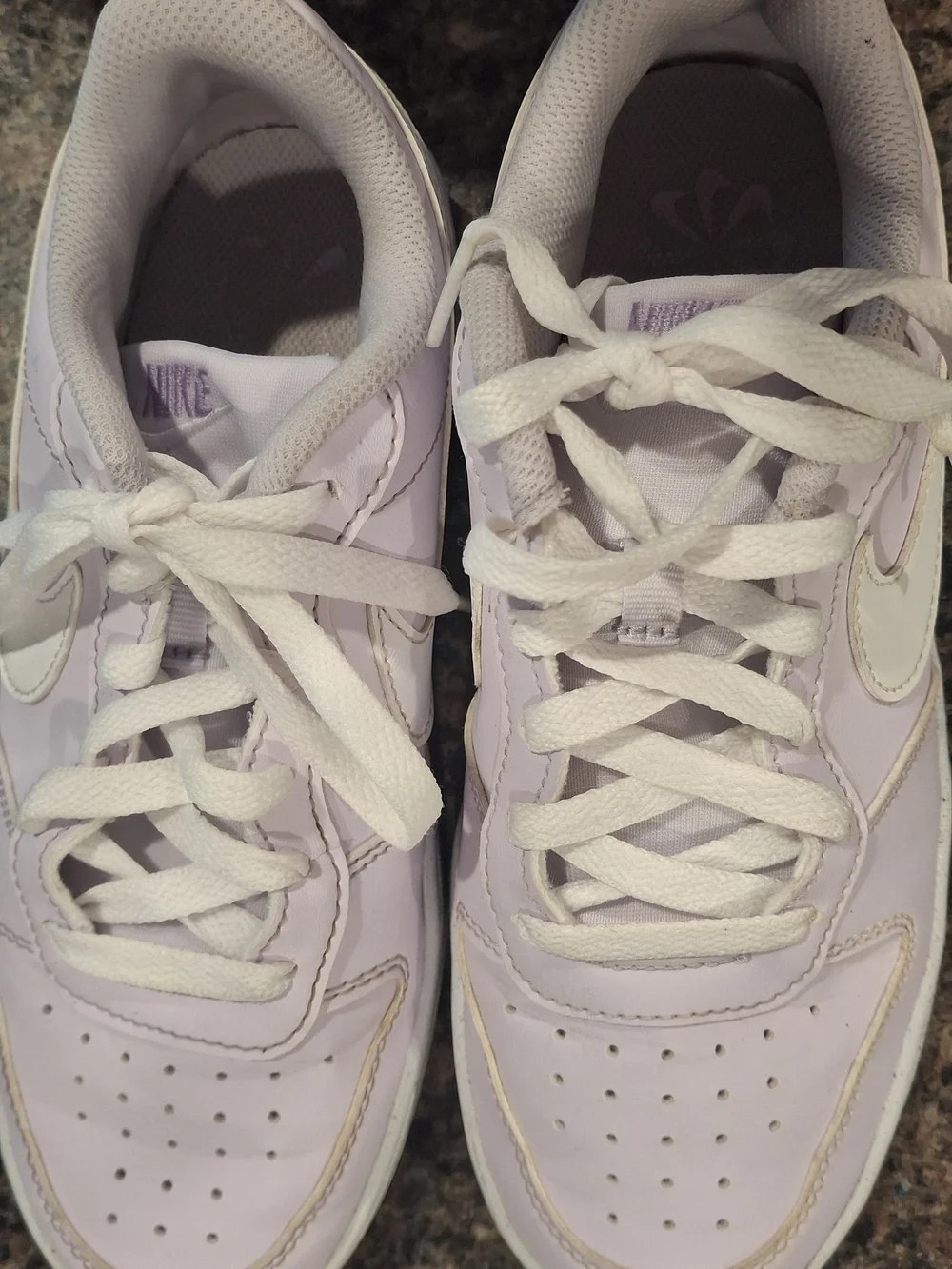Nike Kids Lace-Up Sneakers in Light Lavender and White